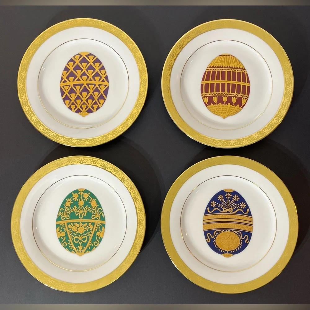 Vintage Muirfield 9408 Celebrity Gold Rim Egg Plates 8.5”, Set of 4